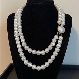 🍄Vintage Double-Strand Faux Pearl Necklace